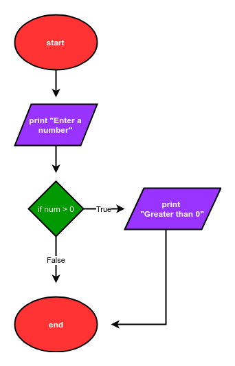 Flow chart of a program that contains user input and a selection structure